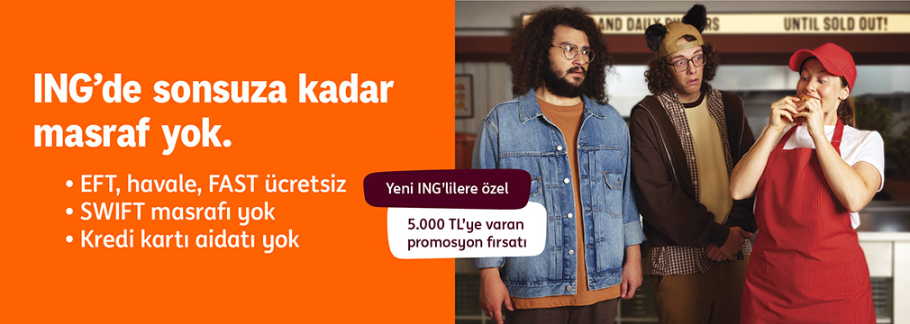 ING’ye gel, masraflardan sonsuza kadar kurtul.