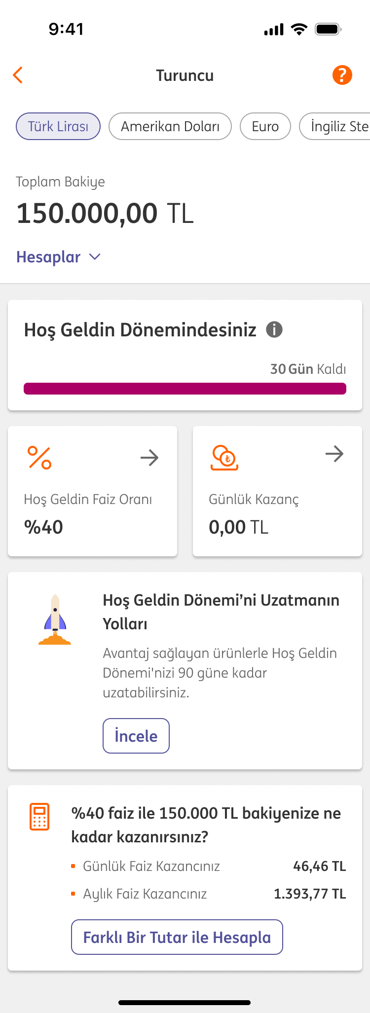 ING Mobil ekranı